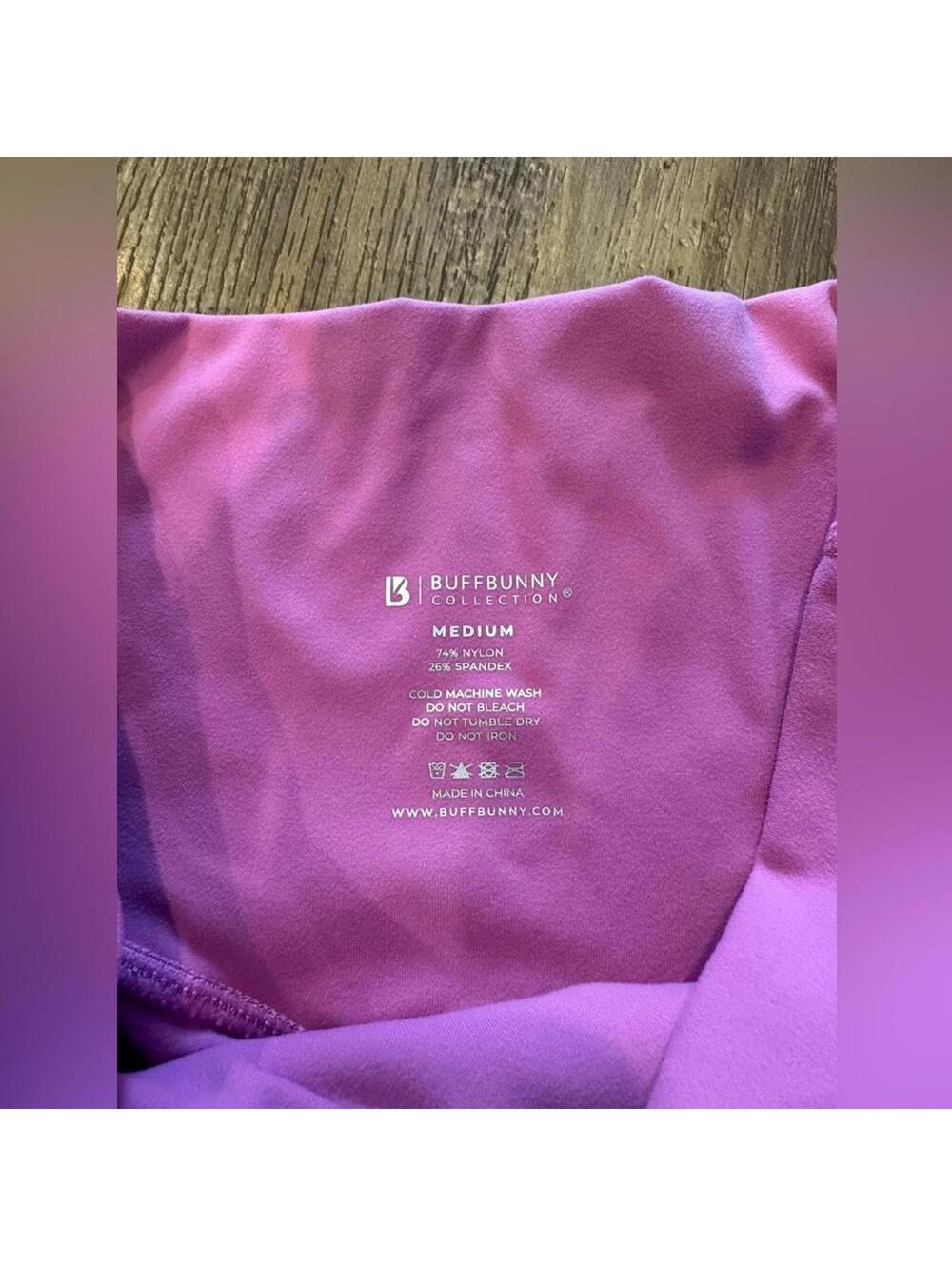 BuffBunny Legacy Biker Shorts Pink Purple Sz M EUC - Picture 4 of 6